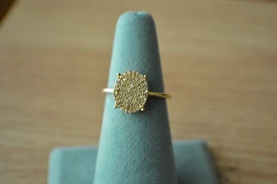 0.33ct Natural Yellow Diamond Ring 14K Yellow Gold over Sterling Silver Size 7 - Image 1 of 4