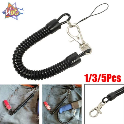 Retractable Plastic Spring Coil Spiral Stretch Keyring spiral Key Ring Chain - Image 1 of 4