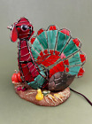 WMG Wired Stained Slag Glass Thanksgiving Holiday Turkey Light Copper Wings 9''