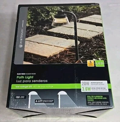 HARBOR BREEZE LUZ DE CAMINO LED BAJO VOLTAJE 150 LÚMENES ACABADO NEGRO MATE NUEVO Foto 1 de 4