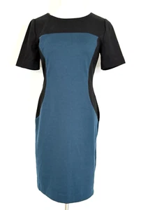 Premise Womans Size 6 Dress Sheath Color Block Teal Black Career Y2K - Picture 1 of 13
