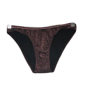 Xhilaration Juniors Metallic Shine High Leg Scoop Waist Bikini Bottom. XS 00 - Picture 1 of 2