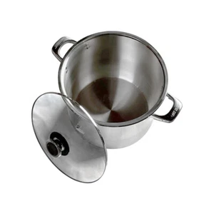 10Qt Stainless Steel Stock Pot,with Lid,Tempered Glass Lid & Double Side Handles - Picture 1 of 6