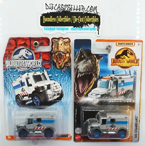 MATCHBOX LOT 4X4 SCRAMBULANCE SILVER JURASSIC WORLD DOMINION MOBILE VETERINARY - Picture 1 of 1
