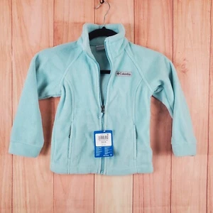 Columbia Benton Springs Kids Fleece Jacket XXS Aqua Haze Long Sleeve Full Zip - Picture 1 of 8
