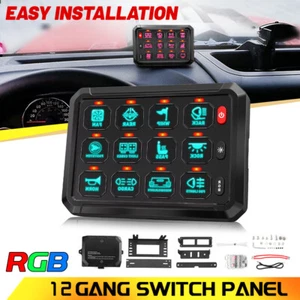 RGB 12 Gang Switch Panel LED Light Bar Relay System On/Off Marine ATV UTV 12/24V - Bild 1 von 10