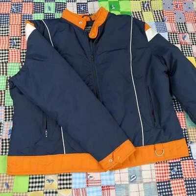 Women's Coat XL Outbrook Zip up Orange Blue Down Blend Warm - Image 1 of 4