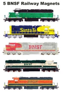 Locomotoras BNSF (Burlington Northern Santa Fe) 5 imanes Andy Fletcher - Imagen 1 de 1