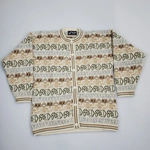 Artesanias ILLARY 100% Alpaka Wolle Strickjacke Braun Grau Damen Pullover XL FEHLER - Bild 1 von 9