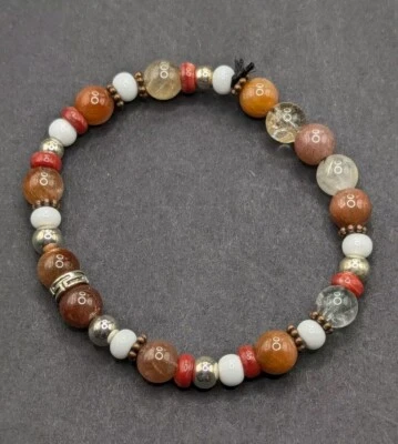 Pulsera elástica con cuentas boho tono oso para mujer (17 cm) mediana/pequeña Foto 1 de 4