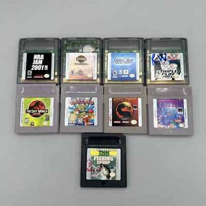 GameBoy Game Lot of 9: Wario Land Mortal Kombat Harley-Davidson Tetris Jurassic - Picture 1 of 9