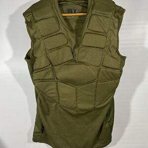BT Battle Tested Paintball FULL Padded Chest & Back Protector Olive Shirt  L/XL
