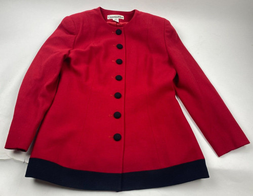 Giacca giacca vintage Christian Dior cappotto rosso lana orsata taglia 8P