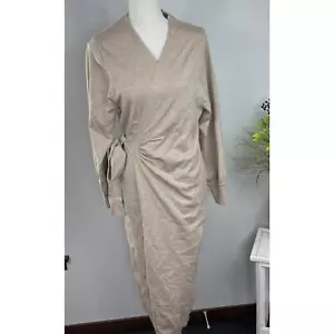 Exlura Womens Knit Sweater Dress Casual Solid Long Sleeve Wrap Maxi Dress Small - Picture 1 of 14