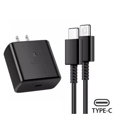 Cargador de Pared Universal 45W Rápido USB Tipo C Cable 2M 6FT Tipo C Para Samsung Negro Foto 1 de 4