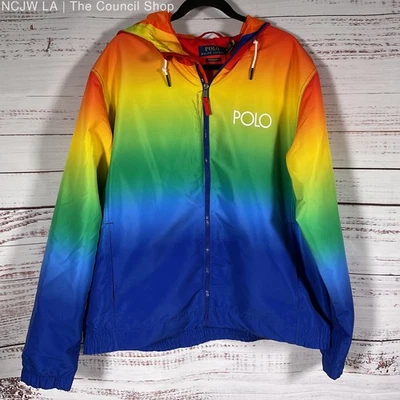 POLO RALPH LAUREN Performance Men's Ombre Rainbow Windbreaker- SZ XL - Image 1 of 4