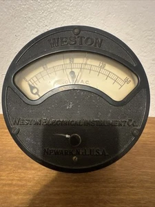 Large c1901 WESTON Electrical Instrument Co Newark DC Volts Meter Gauge #24 OLD - Picture 1 of 5