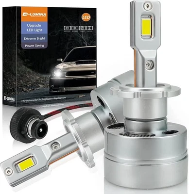 D-Lumina D2S LED Headlight Bulbs 18000LM 6500K CANBUS Anti-Error HID Upgrade Kit - Image 1 of 4