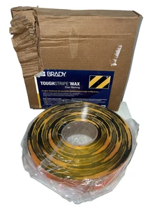 Brady ToughStripe Max Floor Marking B-543 2" x 100'  Black / Yellow-New - Picture 1 of 8