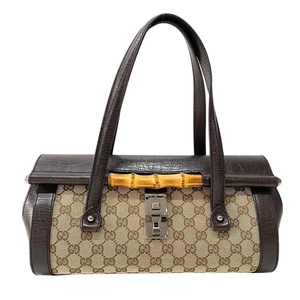 GUCCI Bamboo Bullet GG Canvas Shoulder Bag - Picture 1 of 13