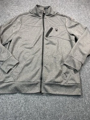 Sypder Sweater Mens 2XL Long Sleeve Full Zip Pockets Outdoors ProWeb Gray - Image 1 of 4