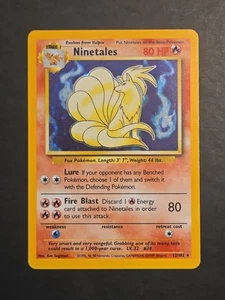 Pokemon Base Set Ninetales Holo Raro Sin Sombras 12/102 LP - Imagen 1 de 2