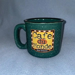 CAFE DU MONDE Green Coffee Tea Mug Cup Original French Market M Ware New Orleans - Picture 1 of 7