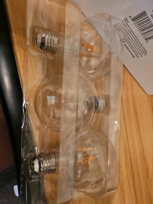 [3 Pack] LED Filament G25 Globe 6W 60W Equivalent 120V Dimmable E26 White 4000K - Image 1 of 2