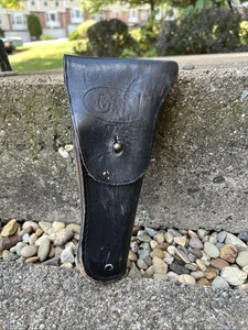 Vintage US Bolen Lea. Product schwarzes Lederholster 791466 WWll Armee Offizier WoW - Bild 1 von 21