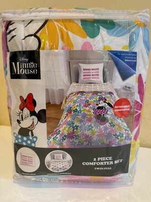Edredón Minnie Mouse Flor Niño Niños 2 Piezas Doble/Completo Reversible Envío Rápido Foto 1 de 4