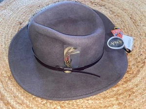 Scala Classico Men's Crushable Wool Felt Outback Hat Brown New With Tags - Picture 1 of 6