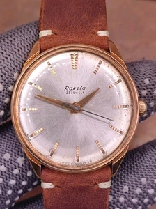 Raketa 2209 Gold Plated AU20 Super Slim Original Vintage Soviet Luxury Watch - Picture 1 of 13