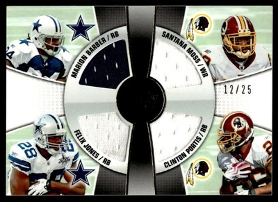 2010 TOPPS PRIME 4TH QUARTER RELICS GOLD BARBER/FELIX JONES/SANTANA MOSS/PORTIS - Image 1 of 2