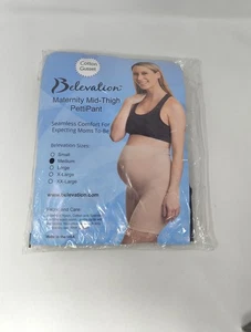 Belevation Women’s Maternity Shapewear Mid-Thigh Pettipant, Black, Size Medium - Imagen 1 de 1