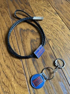 Vintage FIAT Enameled Metal Keychain and Bolo Tie Made in England - Picture 1 of 8