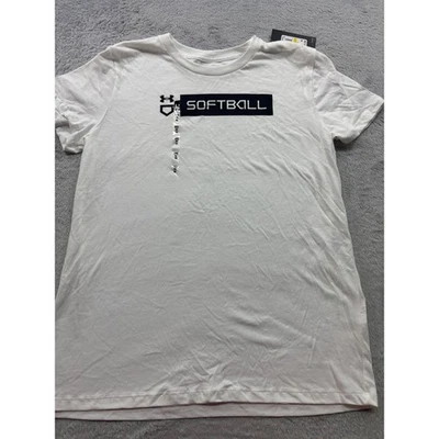 Camiseta Under Armour Mujer Softbol Gráfico Blanca Manga Corta Calce Suelto Mediana Foto 1 de 4