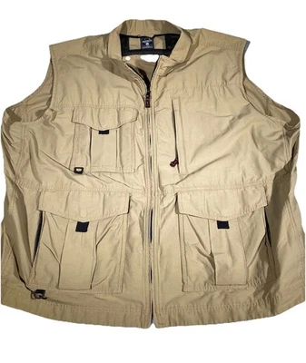 Redhead Brand Hunting Vest Men’s Size 3XL Khaki Beige Pockets Full Zip Fishing - Image 1 of 4