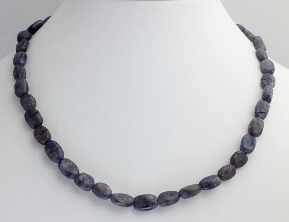 Iolite (Water Sapphire) Chain Gemstone Necklace, 45cm, Jewelry New - Image 1 of 1