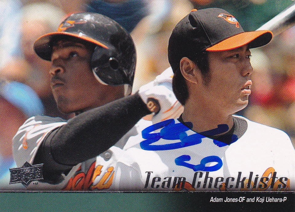 TARJETA DE BÉISBOL FIRMADA POR KOJI UEHARA BALTIMORE ORIOLES BOSTON RED SOX CUBS RANGERS Foto 1 de 1