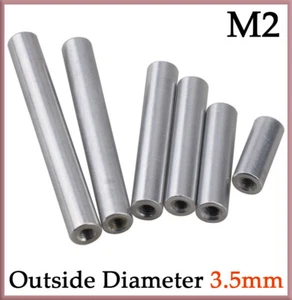 M2 Aluminum Column Round Threaded Sleeve Stud Standoff Nut Connector OD 3.5mm - Picture 1 of 7