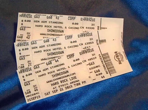 Shinedown September 21, 2019 Atlantic City 3 Untorn Comp Tickets - Picture 1 of 1