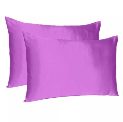 OUSSUM Set of 2 Silky Satin Pillowcase Pillow Case Cushion Cover Standard 20*26
