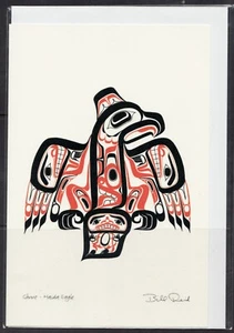 HAIDA EAGLE - Red & Black Version - by Bill Reid - 6" x 9" Art Card - Picture 1 of 1
