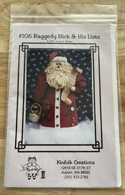 Kinfolk Creations Doll Craft Pattern Raggedy Nick & His Lists By Teresa A. Waldo - Image 1 of 3
