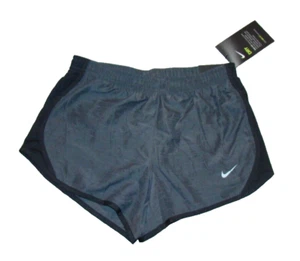NWT Nike Dri-Fit Standard Fit Girls Size Small Gray Black Lined Running Shorts - Picture 1 of 7