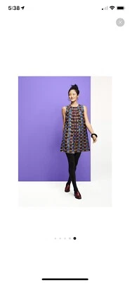 Nuevo con etiquetas Mini Vestido Anna Sui para Target Talla S Para Mujer Círculos Metálicos Sin Mangas Cambio Foto 1 de 3