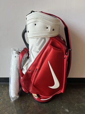 Nike Victory Red Speed VRS Golf Staff Bag White Red Strap Rain Hood Cover New - Image 1 of 4