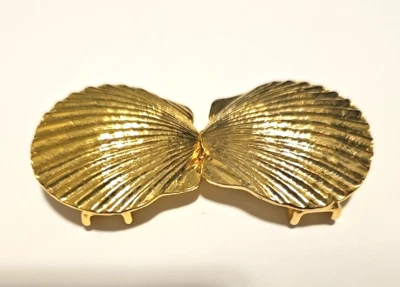 Hebilla de cinturón náutico vintage Mimi Di N Shell 1973 entrelazada 3" Foto 1 de 4