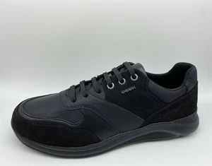 Scarpe Sneakers Geox U Damiano C nero camoscio e pelle SCONTO DA LISTINO - Picture 1 of 1
