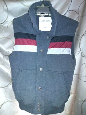 мальчики Aeropostale мягкий стеганый snap up серый жилет XS/TP - Изображение 1 из 4